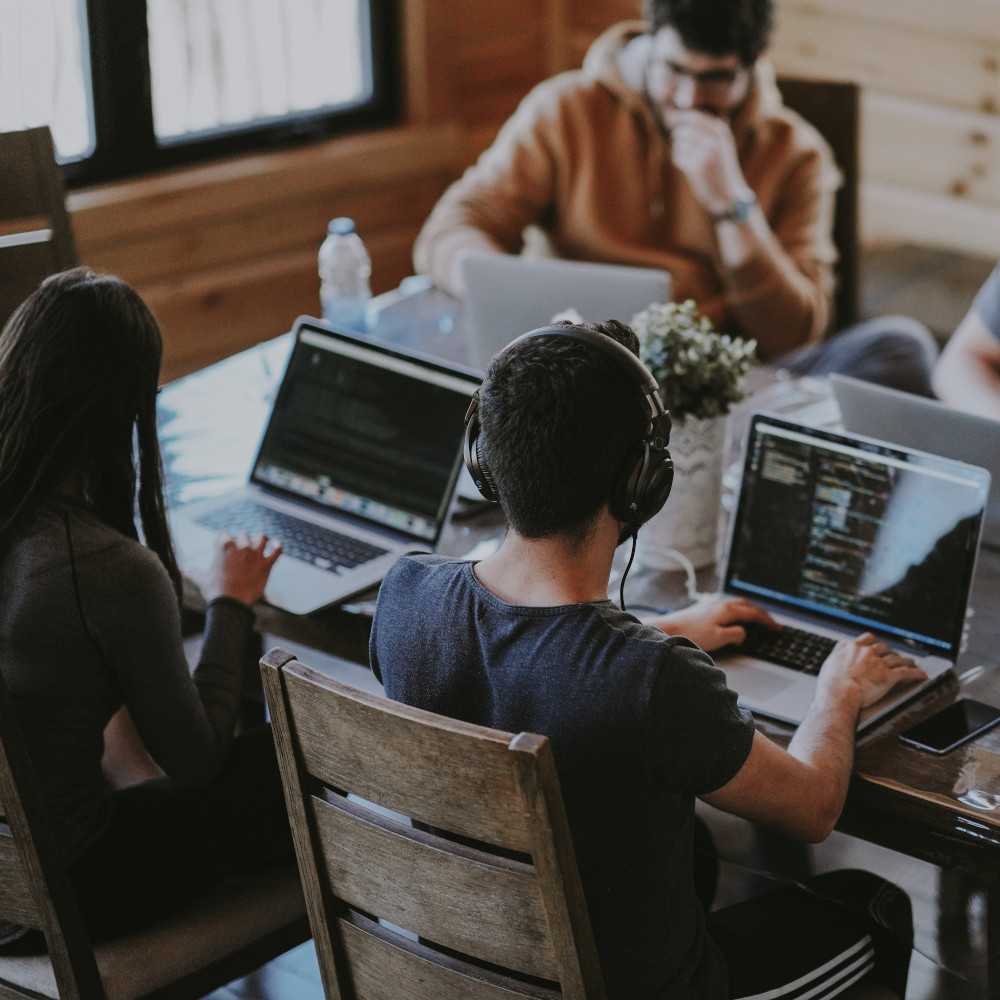 Students on computers